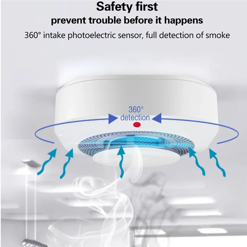 ELECT-Tuya Zigbee Detector Smart Fire Alarm Smoke Detection For Home Office Security Fire Protection System