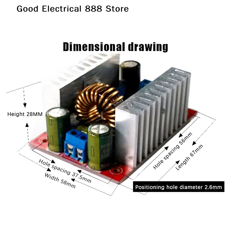 DC 400W 15A High-power Step-up Boost Converter Constant Current Power Supply Module LED Driver Voltage Charger Step Up Module - view 2