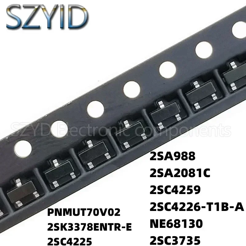 100PCS SOT323  PNMUT70V02 2SK3378ENTR-E 2SC4225 2SA988 2SA2081C 2SC4259 2SC4226-T1B-A NE68130 2SC3735
