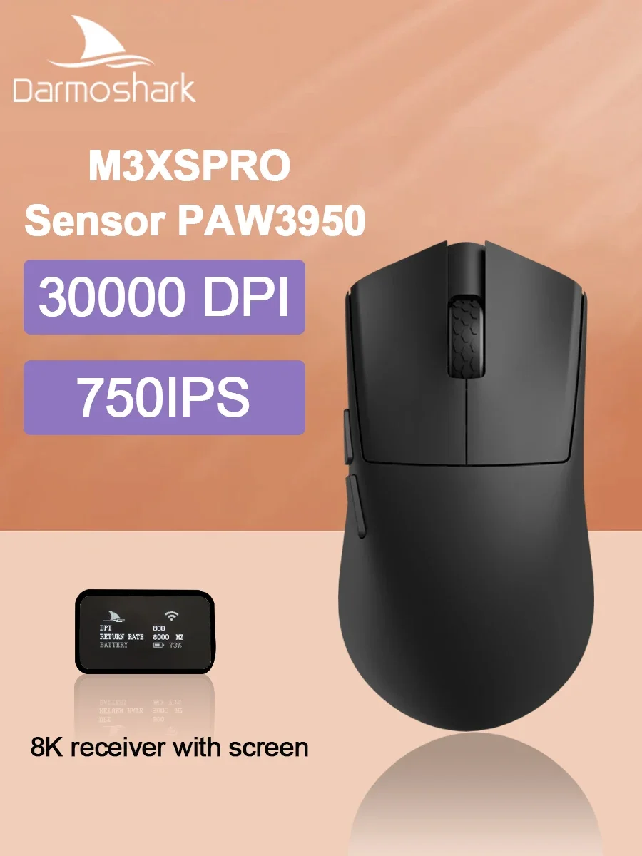 

Darmoshark M3XS Pro Беспроводная игровая мышь 8 кГц 30000 точек на дюйм PAW3950 Nordic 52840 Двойной драйвер Макроигра 45 г Мыши для портативного компьютера