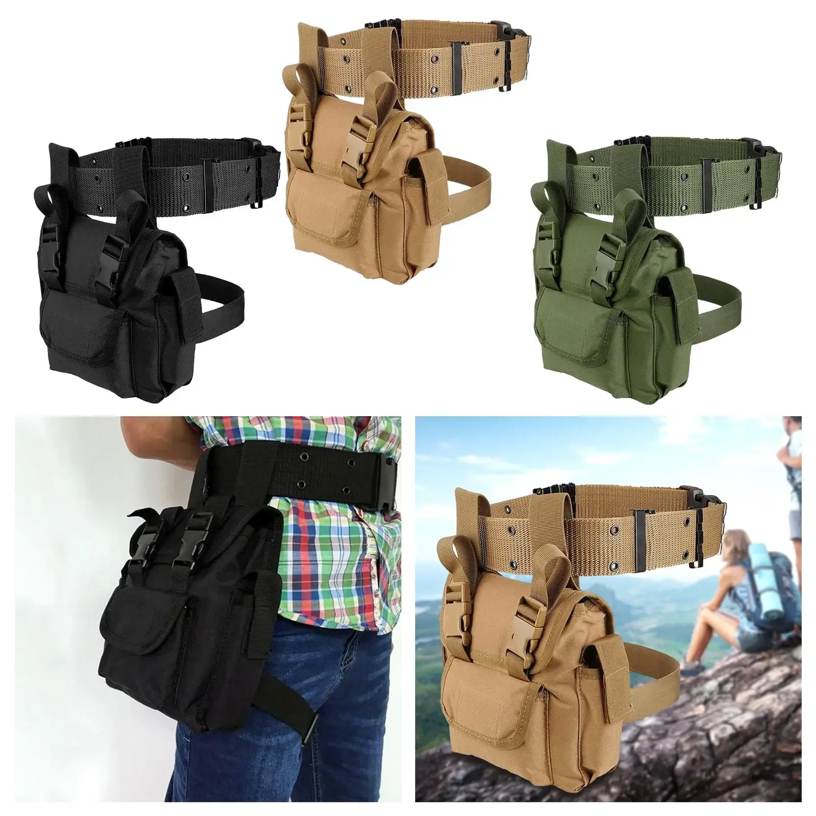 Classic Thigh  Pouch , Waist Belt Fanny Pack Wear Resistant Casual Outdoor   Men Fishing Camping Horse Riding