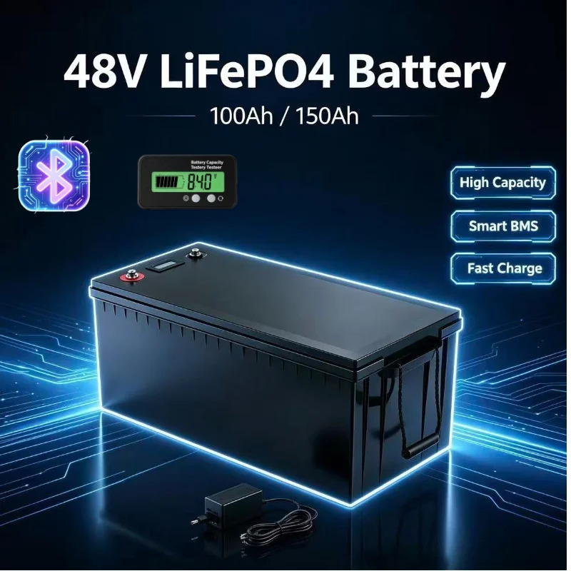 48V 150AH Li-ion Lithium Replace Power Battery 48V 100Ah 5kWh 7kWh for Golf Cart Backup RV EV Inverter Solar System +1Charger