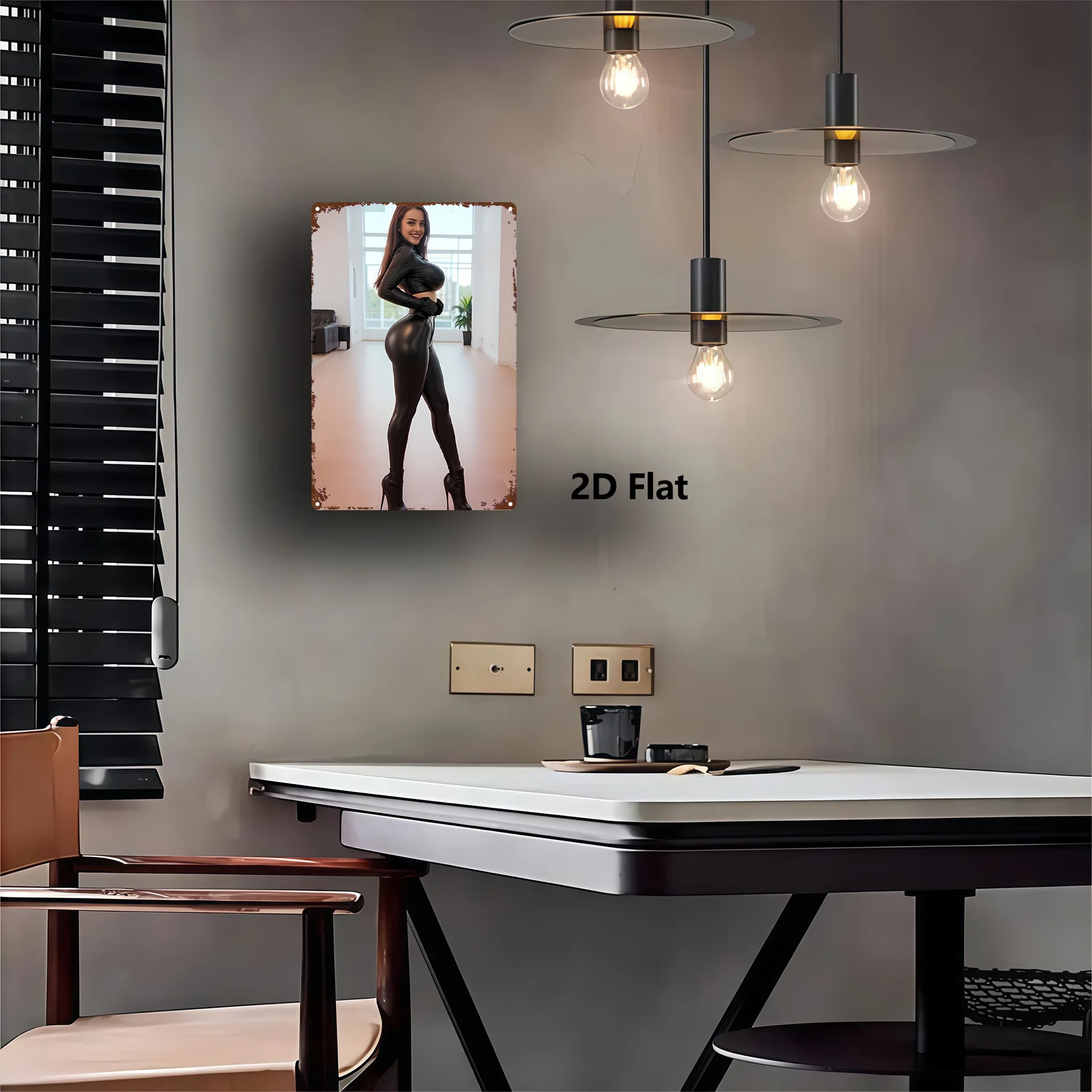 الحد الأدنى الحديد جدار الفن الأسود صورة ظلية امرأة، 8x12 بوصة الحديثة جدار معدني ديكور لغرفة المعيشة غرفة نوم، المنزل الألومنيوم دائم