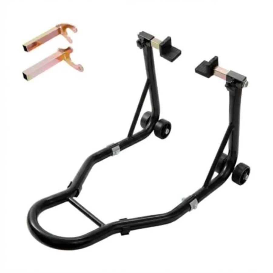 

Heavy Duty Motorcycle Stand Rear 450 LBS Ccity Paddock Stand with U+L Adjustable Fork Swingarm Spool Universal Wheel Lift for M