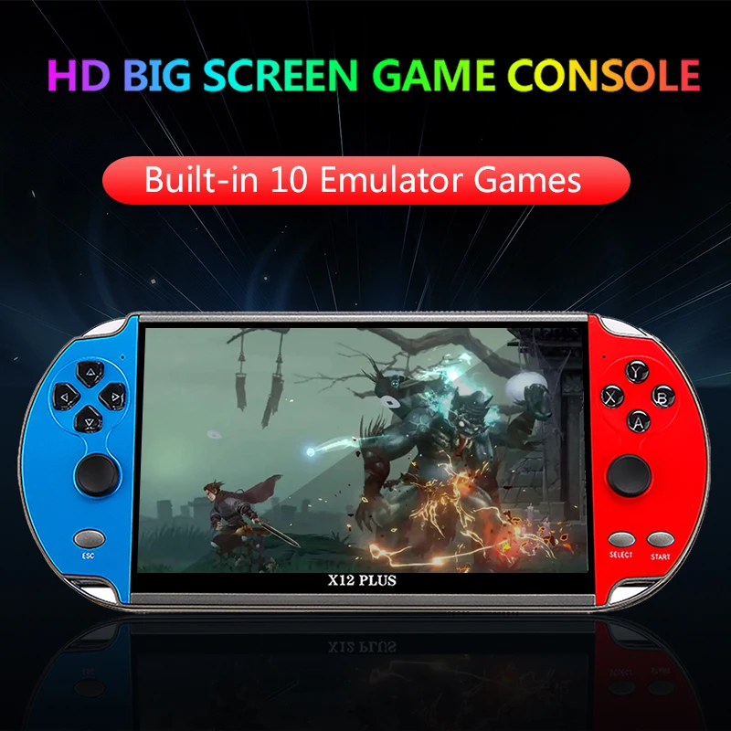 

X7/X12 Plus Handheld Game Console Portable HD Nostalgic Retro Game Console Built-in 10,000 Classic Free Games 4.3/5.1/7.1 Inch