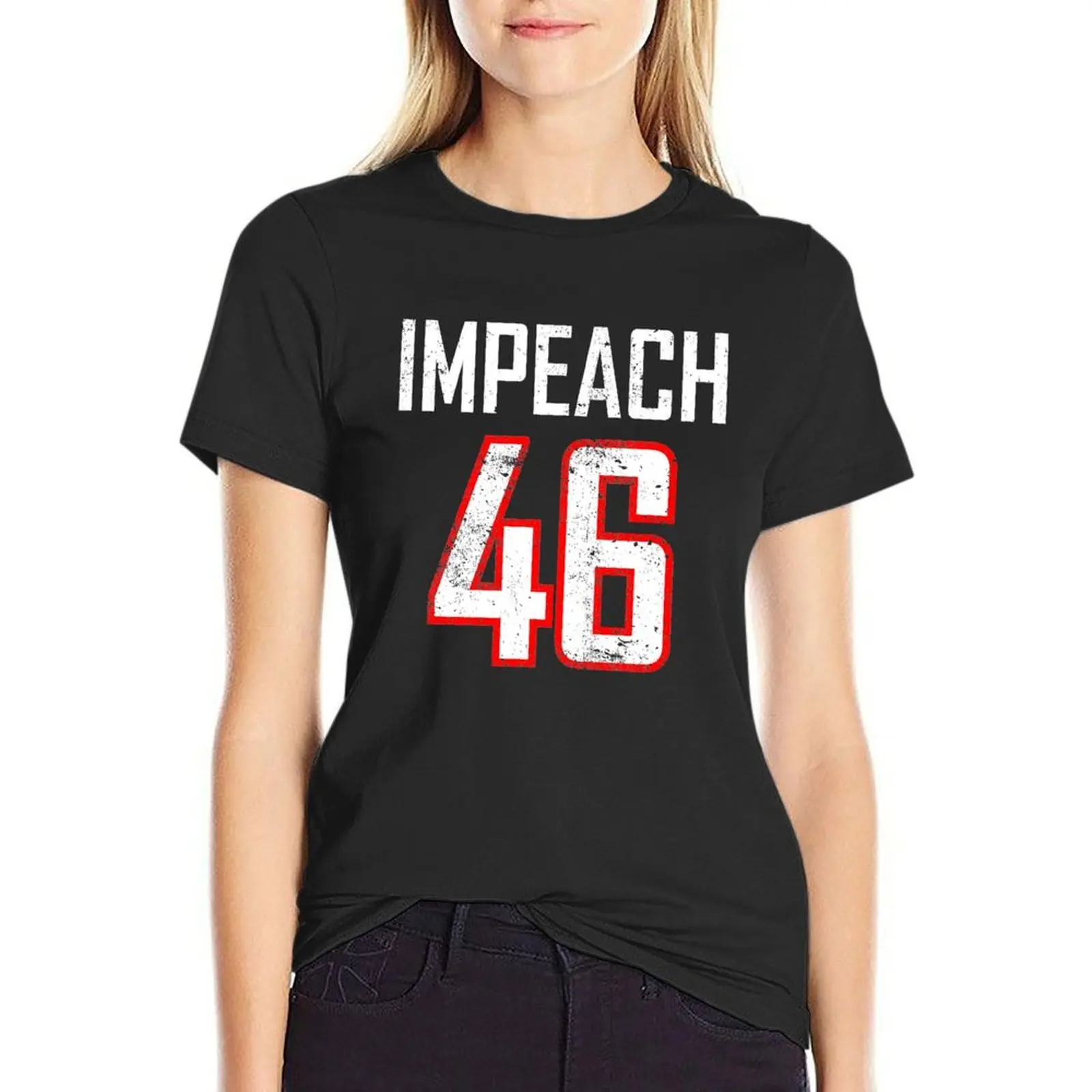 

Impeach 46 T-Shirt summer clothes Blouse white t-shirt dress for Women sexy