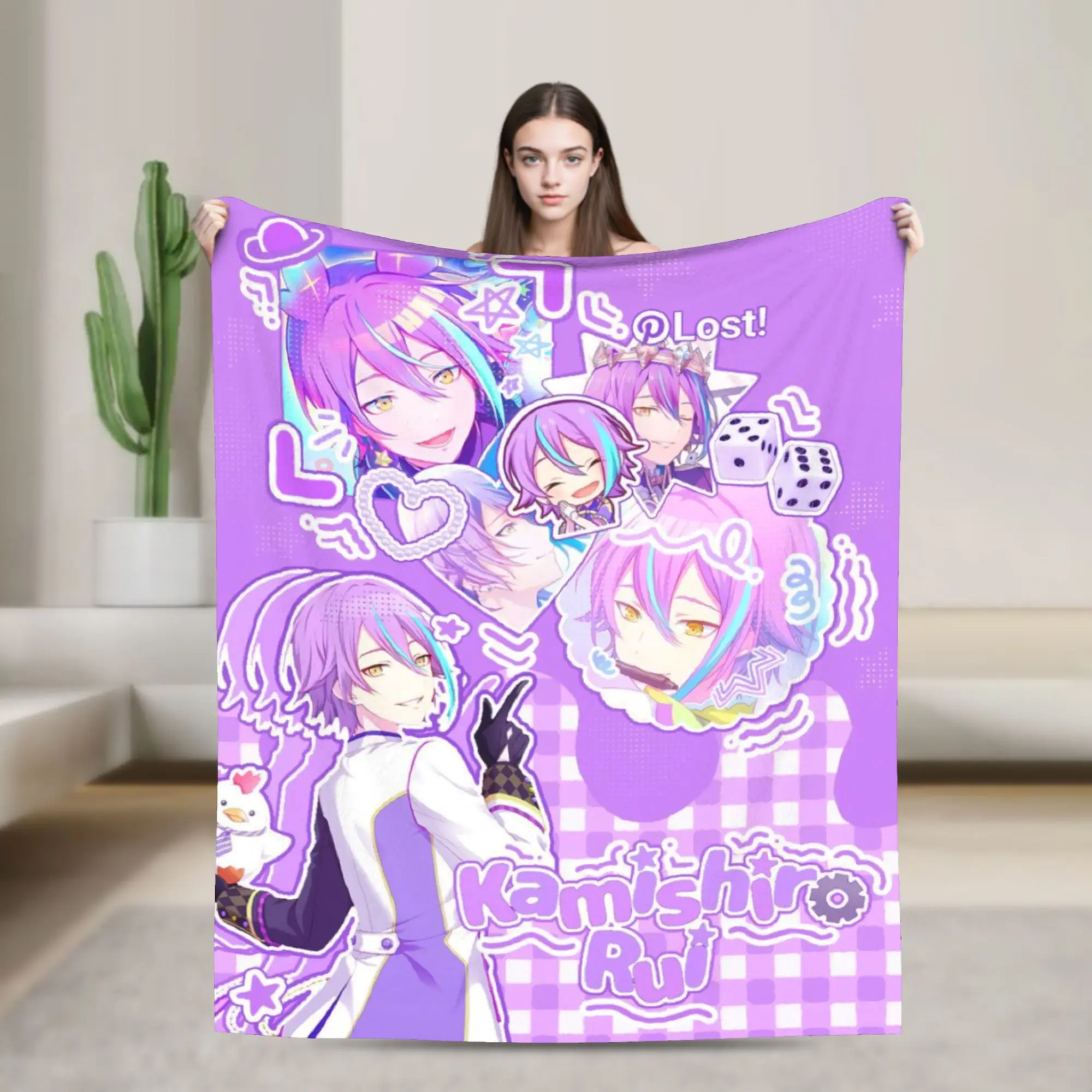 

Rui Kamishiro Print Blanket For Men Women Warm Cozy Fluffy Throw Blankets for Bed 50x60 Inches Multiple Sizes