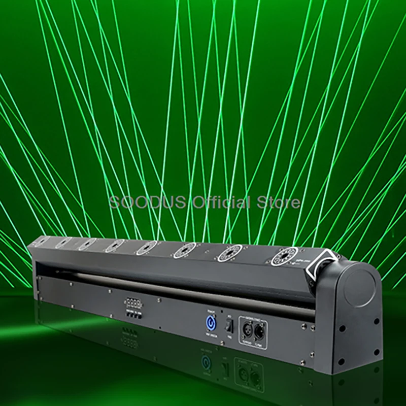 

LED Light 500MW 8-Eye Stage Light DMX512 Voice Control Audience Atmosphere Green Light for DJ KTV Wedding Party Disco Show Stage