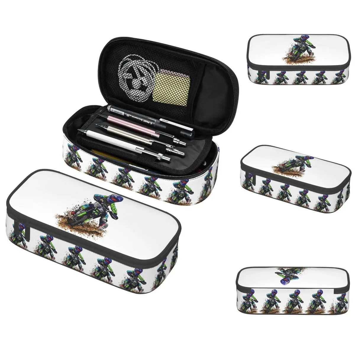 Motocross Dirt Bike Studios MX Rider 35 Pencil Case for Boy Girl School Pen Box Pencil Bag Stationery Supplies Pen Holder Bag