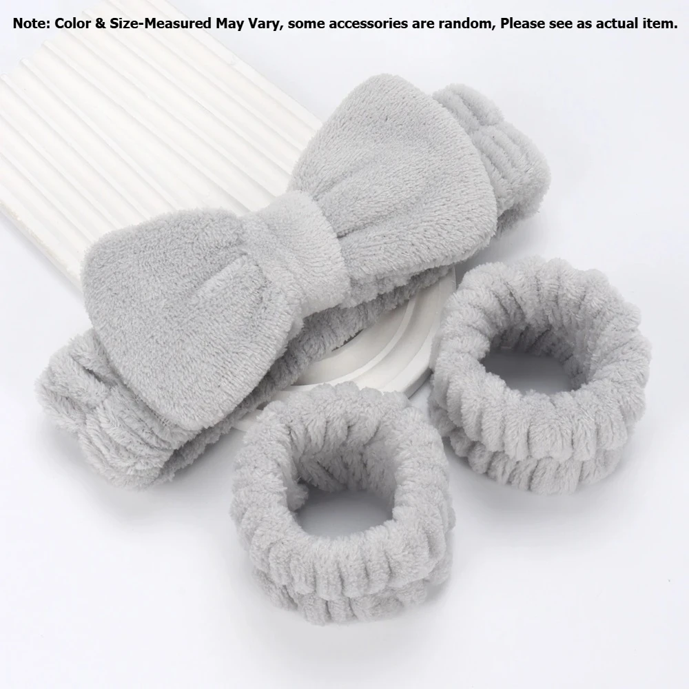3pcs/set Spa Headband Wristband for Washing Face Microfiber Makeup Towel Hair Bands Washband Scrunchies Absorbent Wrist