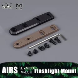 Tactical ARIS Flashlight Mount Airsoft Metal Offset Base Fit Mlok Keymod Surefire M300 M600 Hunting Weapon Light Side Rail