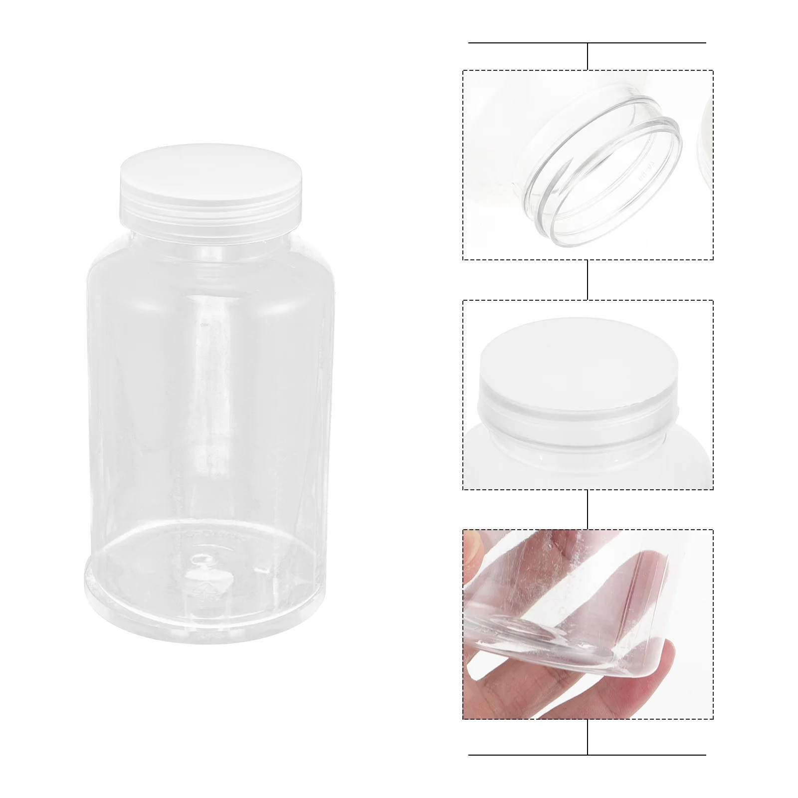 

6 Pcs Chemical Reagent Bottle Laboratory Bottled Storage Bottles Drink White Plastic