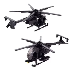 Mini A/MH-6 bird helicopter  Model aircraft MOC building blocks children's assembly brick toy boy's birthday gift