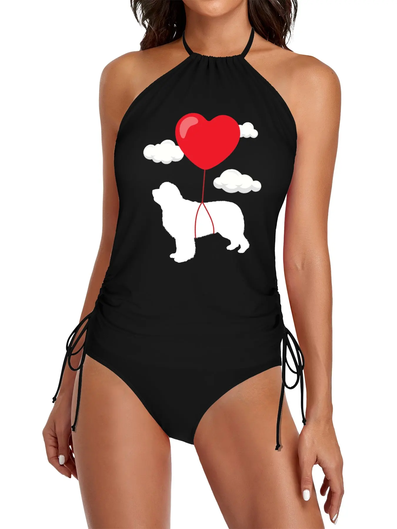 

Newfoundland Valentine's Day T-Shirt Cute Gift for Dog Owner Split Swimsuit Set bikinis sets woman