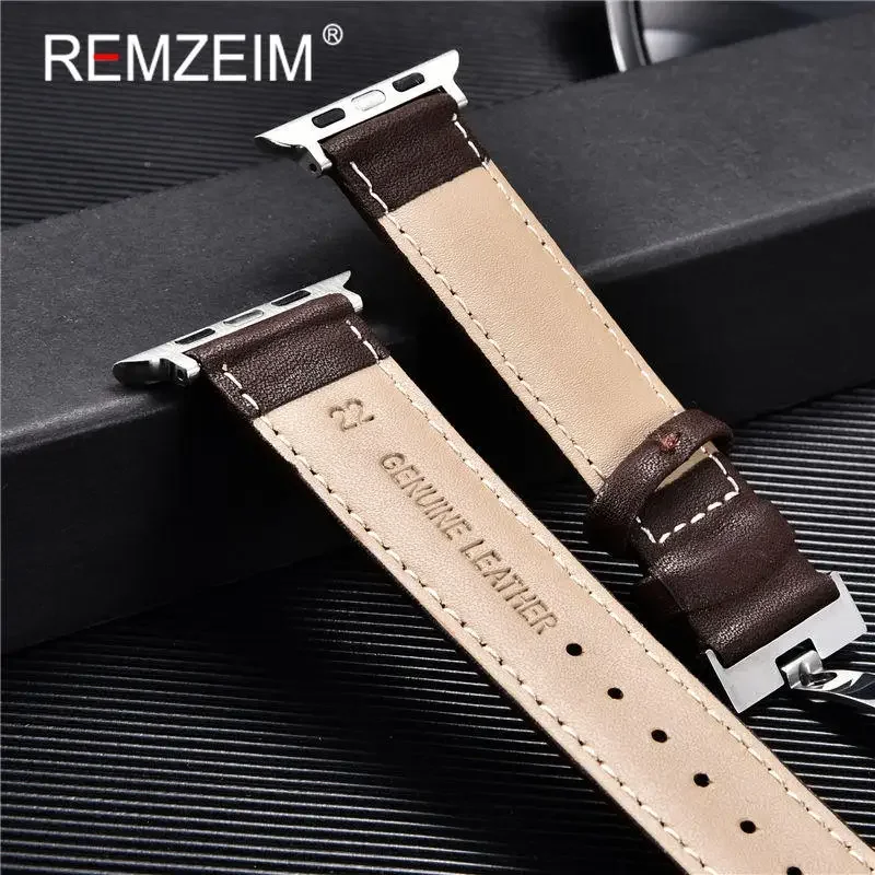Lederarmband für Apple Watch Band 45 mm 41 mm 44 mm 40 mm 42 mm 38 mm Ultra 49 mm Armband für Iwatch Serie 8 7 SE 6 5 4 3 Armband – Detail 9