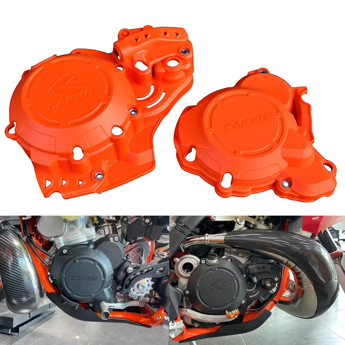 CAKEN Motorcycle Clutch Protector Ignition Guard Cover For KTM EXC 250 300 SX XC XC-W For Husqvarna TE250 TE300 TC250 2020-2023