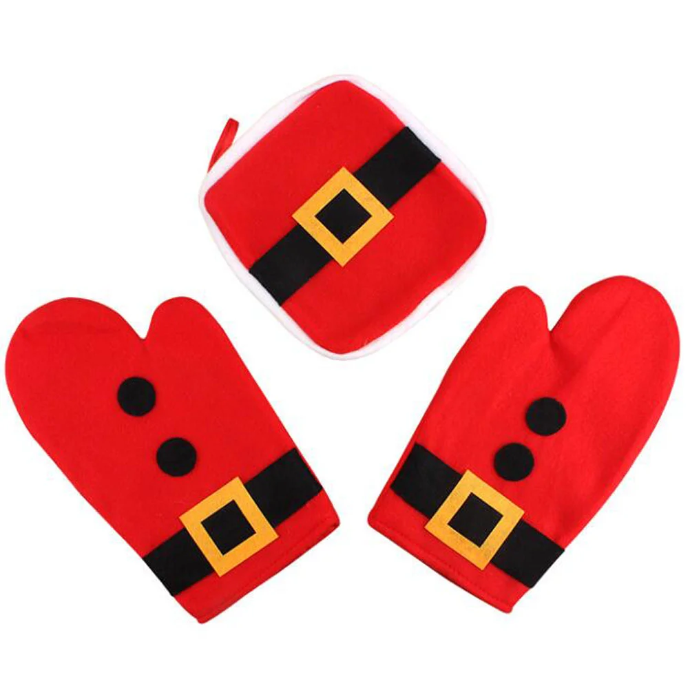 

Christmas Oven Gloves Baking Potholder Anti-scalding Mitts Insulation Pads Heat Resistant