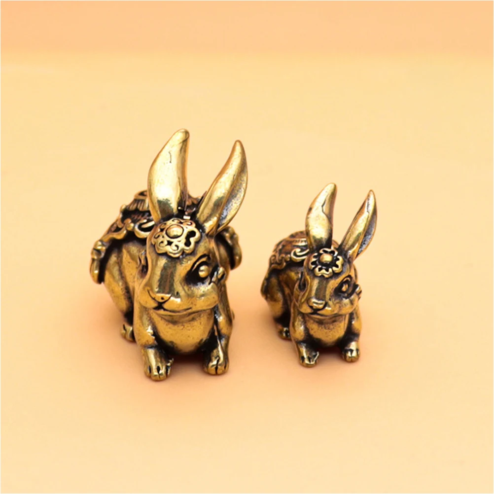 

4 Pcs Key Chain Accessories Keychain Rabbit Charm Keychains Bunny Keyring Brass Charms Necklace Retro Rabbits