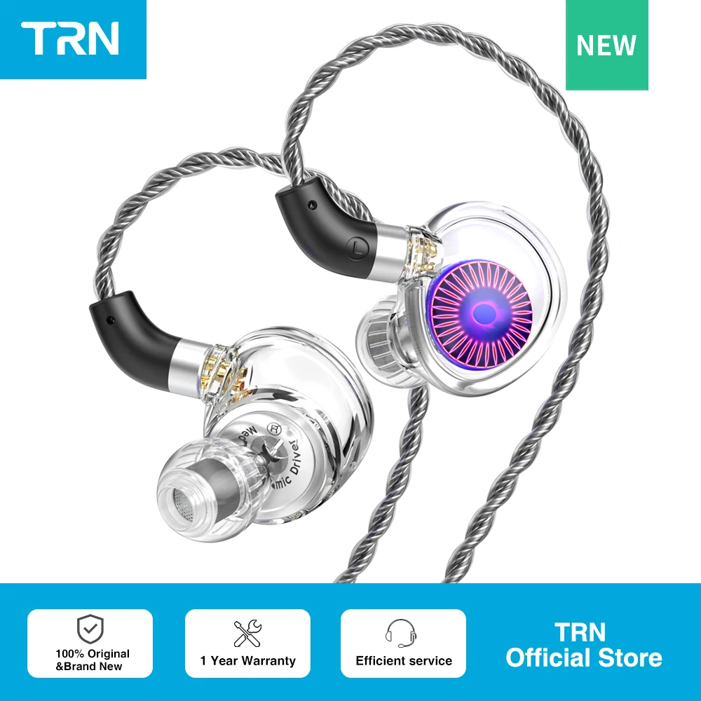 

TRN Medusa Headphones High-performance HiFi Earphone DLC Dynamic Drivers IEMs with 2Pins Cable Earbuds For xiaomi