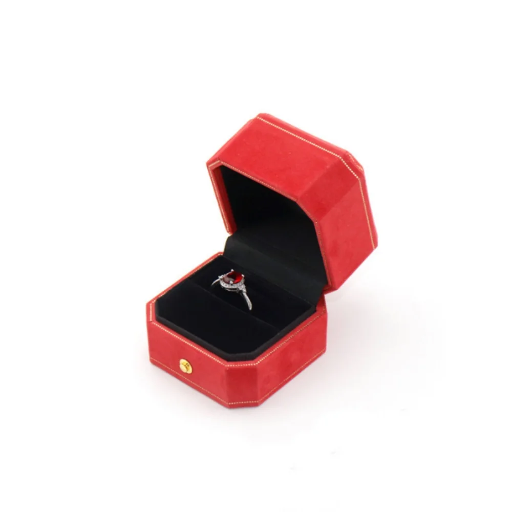 

Octagonal Jewelry Box Portable Velvet Ring Box Brooch Holder Decorative Bracelet Storage Box For Bride Gifts Wholesale
