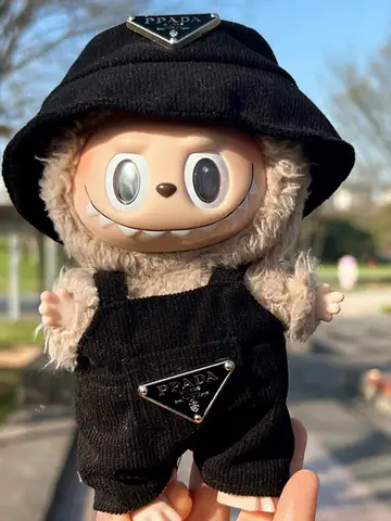New corduroy For Labubu Doll Clothing Set Hat 17cm Clothes Shoes Doll DIY Accessories Training Sitting Party Games Toys Gifts