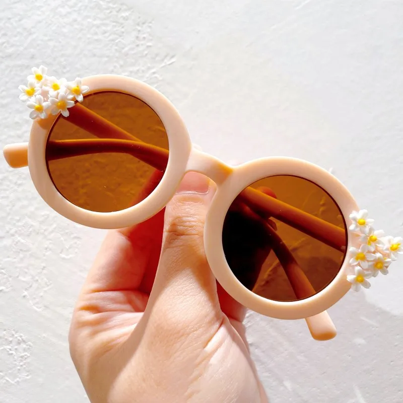 

Boys Girls Flower Shape Sunglasses Kids PC Round Daisy Flora Sun Glasses UV Shades Cute Lovely Party Eyewear for Children