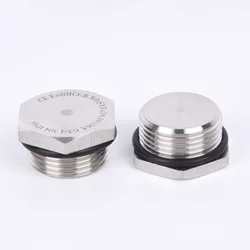 M12 M14  M16  M18 M20 M22 M27 Metric Male Thread 304 Stainless Steel Sealing Ring Hex Head Pipe Fitting End Cap Screw Plug