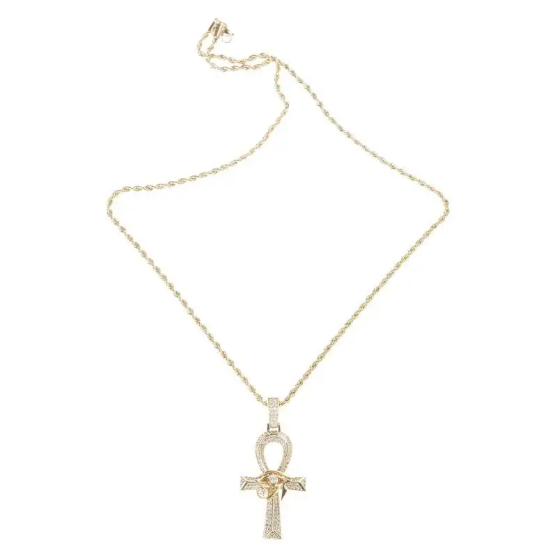 

R1WE Trendsetting Brass Eye of Horu Crosses Keychain with Elegant Designs Fashion Accessory for Bag and Phone Decoration