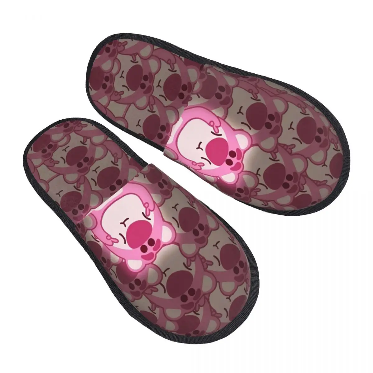 

Зимние домашние хлопковые тапочки Lotso Pink Bear Merch, домашние меховые тапочки, мягкие нескользящие шлепанцы для спальни