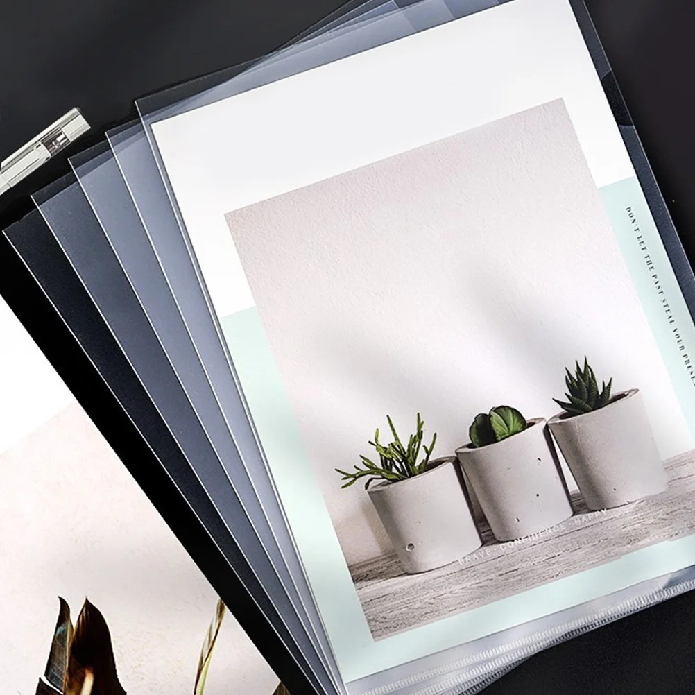 

40Pcs Clear Plastic Sleeves Lshaped Design A4 Document Jackets Transparent PP Material Office School Use Document Jacket