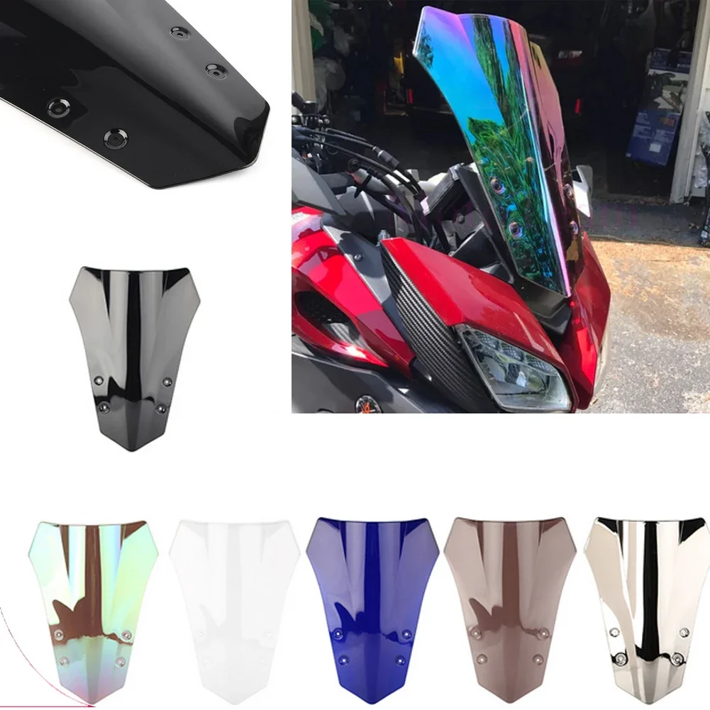 Kaca depan sepeda motor gelembung ganda kaca depan Visor Fairing deflektor untuk Yamaha FJ 09 FJ09 MT09 MT-09 Tracer 900 2015-2017