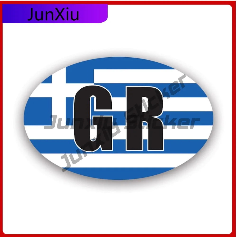 

Greece Oval Sticker Weather Resistant Waterproof Cool For Truck Car Window Helmet Easy Apply Removable Decal Fade Resistant