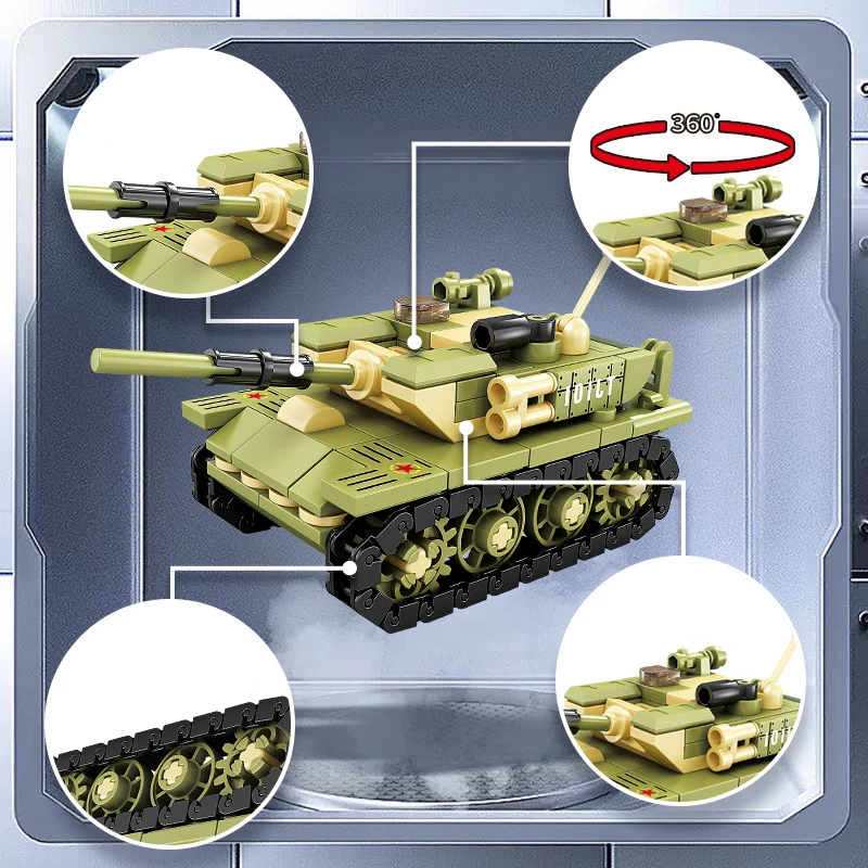 New World War II Militär Kampfpanzer Modell 99a m1a2 Ziegel klassisches Zubehör kreative Montage Lernspiel zeug Kinder Geschenke