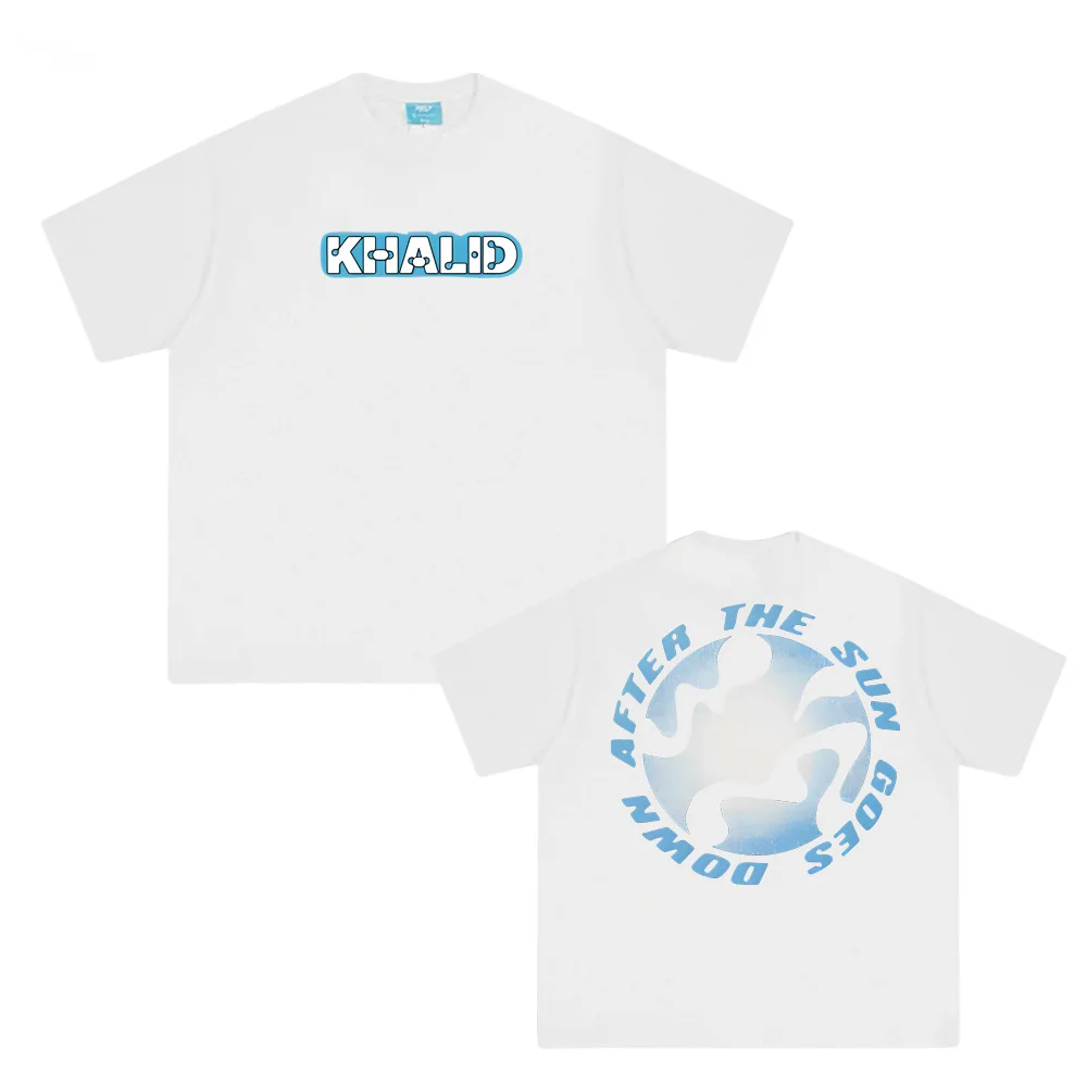 بعد الشمس يذهب إلى أسفل تي شيرت خالد المغني نفس النمط كم 100% قطن موضة مريحة Camisetas بلايز Harajuku الصيف المحملة
