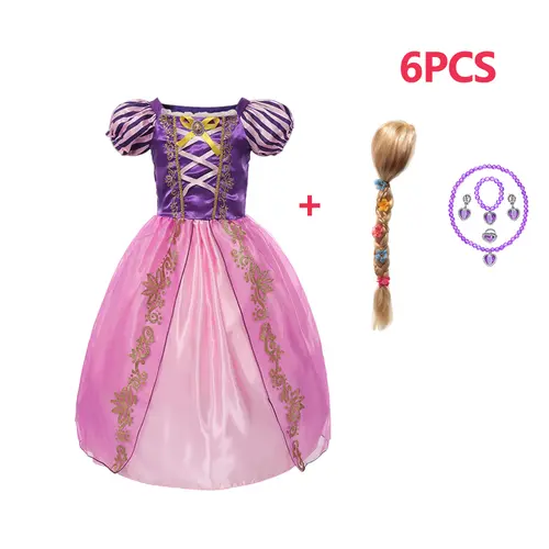 Girls Jasmine Elf Dress Kids Cosplay Fancy Flowers Christmas Birthday Costume Carnival Disguise Princess Party Clothes 2-10T - Image 15
