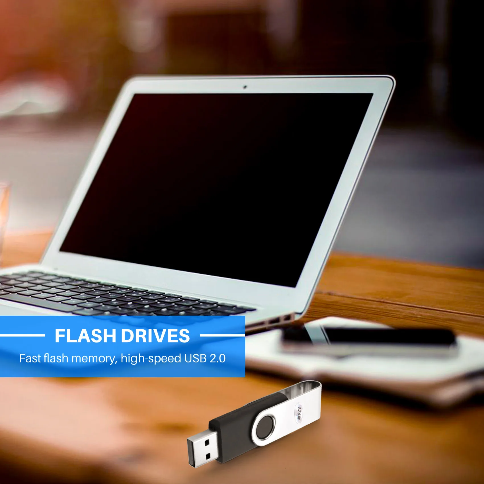 ABQR 128MB USB 2.0 Flash Drive Memory Stick Data Thumb Storage U Disk Device Color:Black