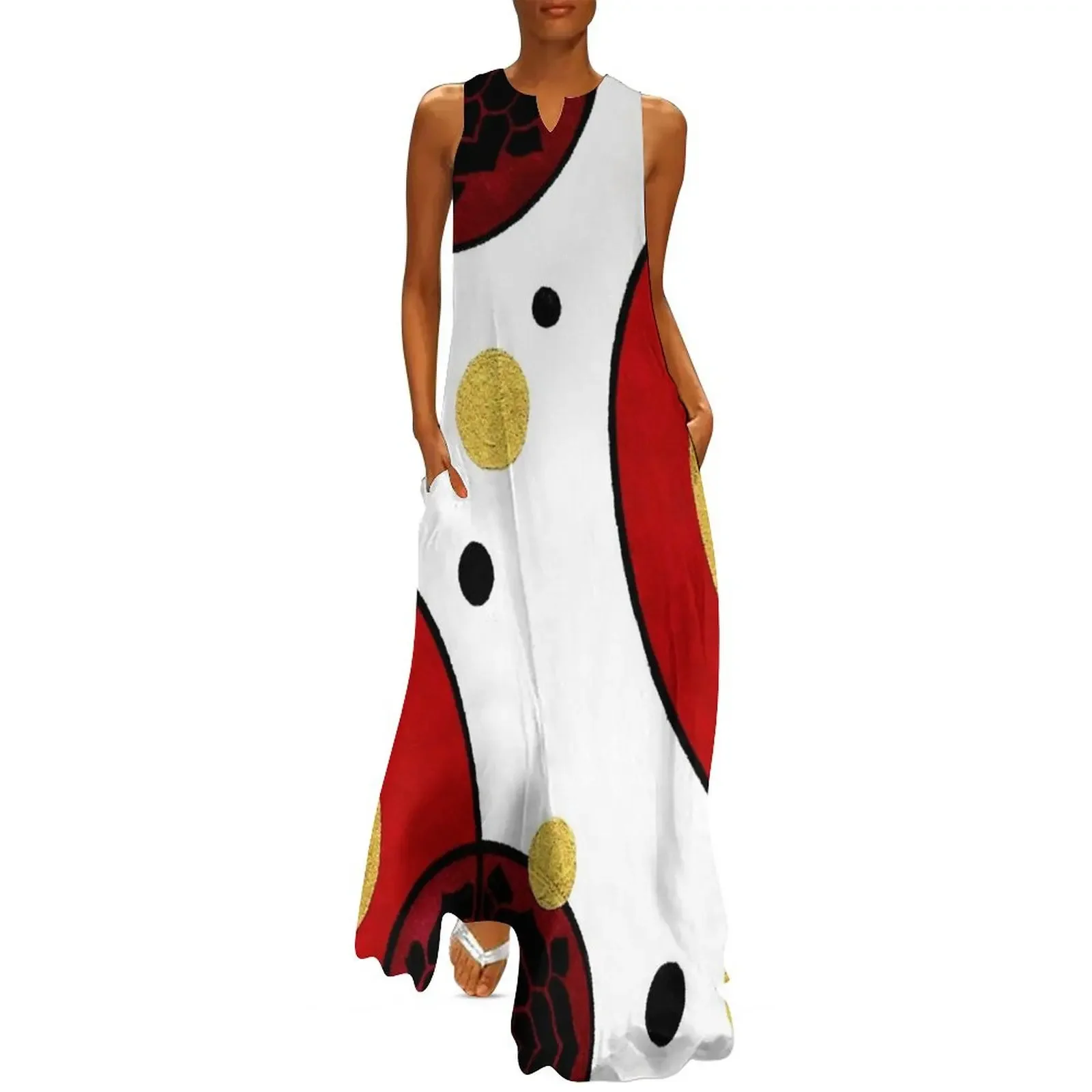 

Encircled Red Flowers Long Dress Women's summer skirt Aesthetic clothing women's clothing trend 2025 Dress