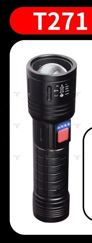 High lumen strong light flashlight, outdoor super bright tactical flashlight, rechargeable aluminum alloy flashlight