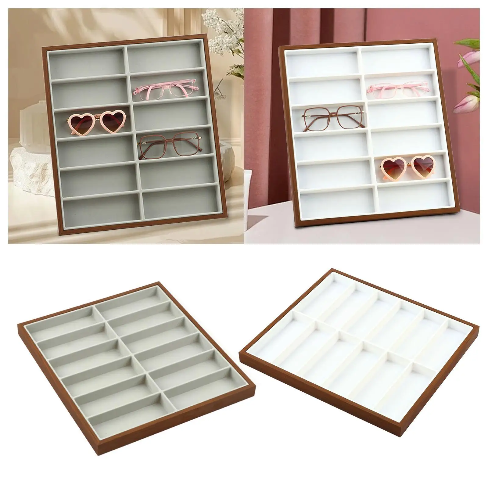 

Glasses Display Box Sunglass Glasses Display 12 Slots Showcase Portable Glasses