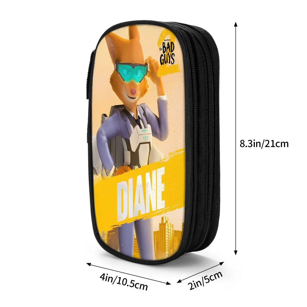 The Bad Guys 2 Diane Movie مقلمة قلم رصاص الحقيبة حامل قلم للطلاب سعة كبيرة حقيبة اللوازم المدرسية سستة القرطاسية
