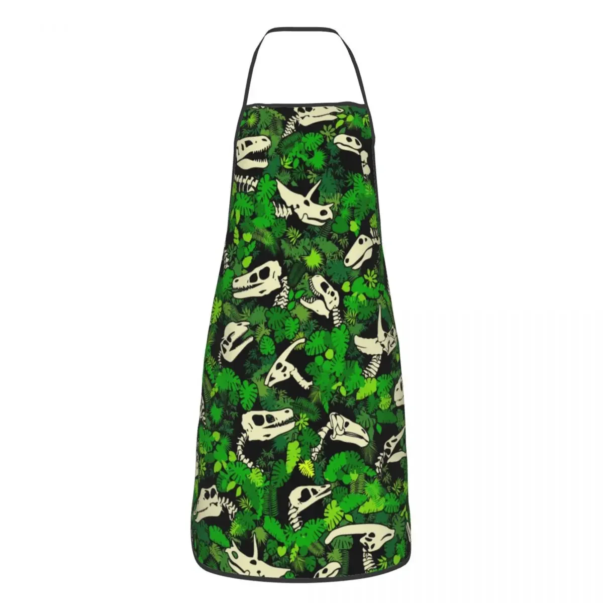 Fossils Dinosaur Skull Jungle Pattern Aprons Men Women Adult Chef Kitchen Cooking Paleontology Dino Lover Tablier Cuisine Baking