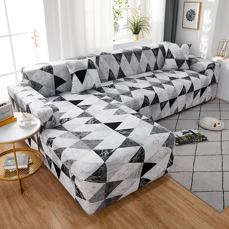 Geometry Elastic Stretch Sofa Cover Slipcovers All-inclusive Couch Cover for Different Shape Sofa Chair L-Style Need 2Sofa Cover