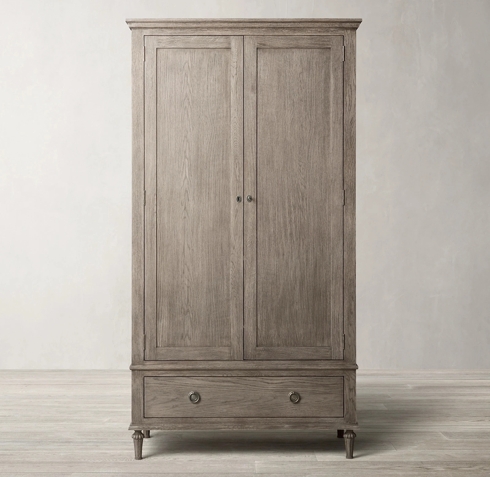 

American oak French retro storage cabinet adult wardrobe bedroom double door solid wood wardrobe