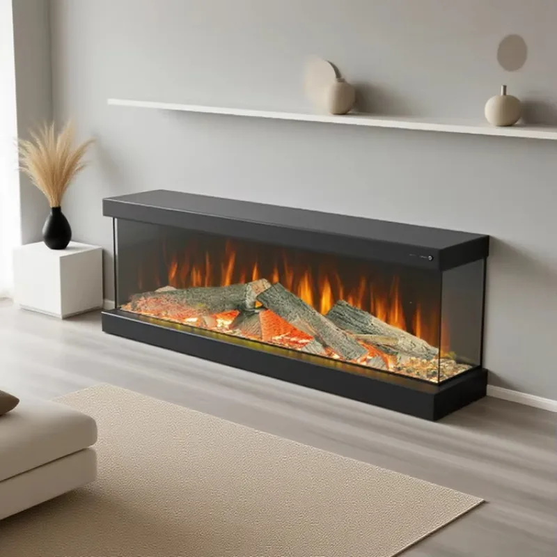 【Best-selling】Realistic Flame Electric Fireplace Core With Remote Control Modern Metal Design Indoor Use Insert Installation