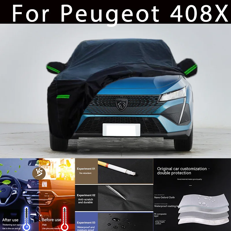 For Peugeot 408X Outdoor Protection Full Car Covers Snow Cover Sunshade Waterproof Dustproof Exterior Car accessories