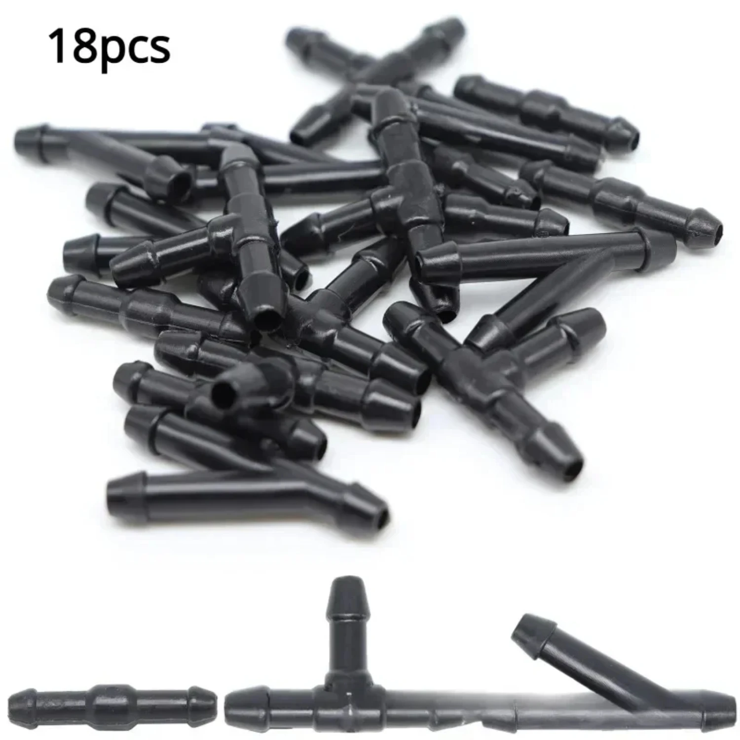 Windshield Washer Tube Connector Joiner T Piece Straight 3 Way Y Piece Air Fuel Water Gasoline Cleaner Washer Nozzle Hose 18Pcs