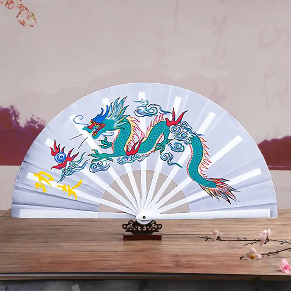 Performance Fan Elegant Chinese Style Folding Fan Durable Exquisite Pattern for Tai Chi Classical Dance Home Decoration