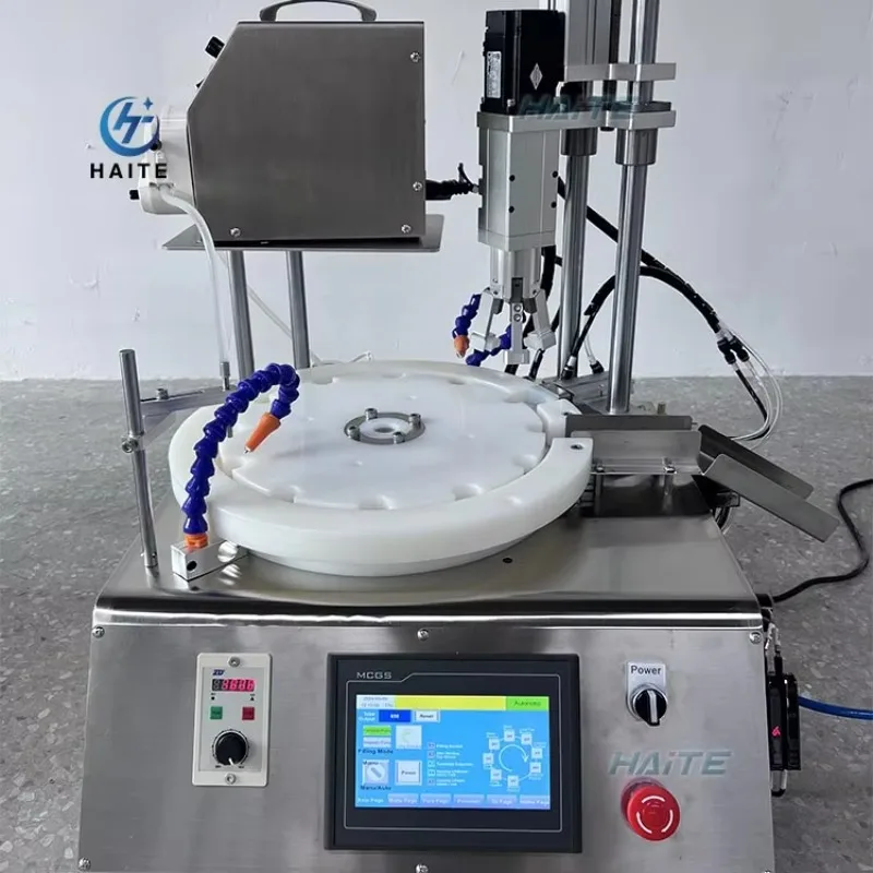 Semi Automatic Servo Driven 1 Nozzle Bottle Perfume Vials Tubes Filling Capping Machine CE