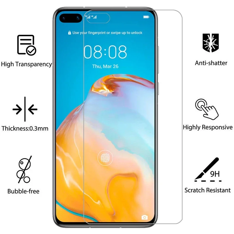 protective tempered glass for huawei p40 screen protector on huaweip40 p 40 40p safety film huawey huwei hawei huawe huawi honor