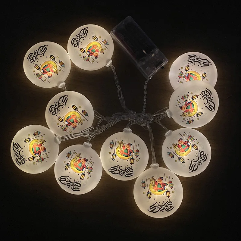 Happy Ramadan Moon Star Lichterkette Eid Mubarak Islamische hängende LED-Lichterkette für Ramadan Kareem Party Ramadan Dekorationen